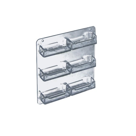 Azar Displays Six-Pocket Wall Mount Business/Gift Card Holder, PK2 252221